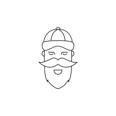 bearded cool icon logo design vector