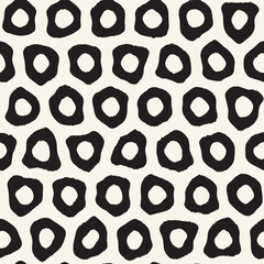 Vector seamless hand-painted ink pattern. Abstract decorative background. Stylish monochrome hand-drawn texture.