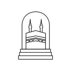 kaaba mecca icon logo design vector