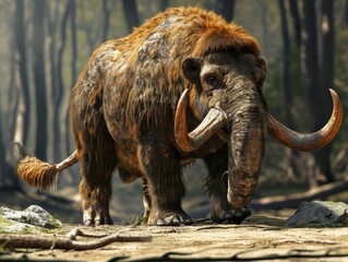 A huge ancient mammal in its natural habitat