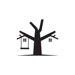 house tree icon logo design vector