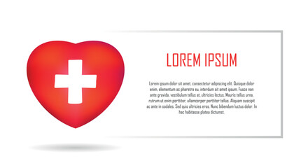 Fototapeta premium Red heart, Medicine and Healthcare banner, A logo that most suitable for medical field, copy space for text