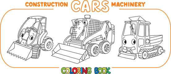 Funny municipal and construction cars set