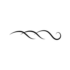 Calligraphy wavy lines. Decorative sea swashes for text.