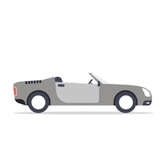 vector flat car grey cabriolet. sport car illustrations.