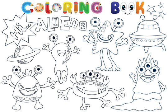 Vector coloring book with funny monsters © Bhonard21
