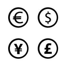 Coins icons. Editable Stroke Line Icon. 