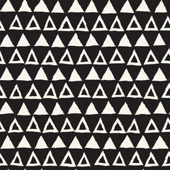 Vector seamless hand-painted ink pattern. Abstract decorative background. Stylish monochrome hand-drawn texture.