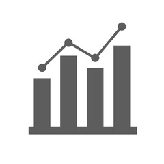 Vector growing Diagram, Graph Icon in trendy flat style design. Chart bar symbol for your web site design.