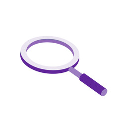 Magnifying glass in isometric style. 3D magnifier search element . Loupe icon. Detective symbol. Vector isolated on white