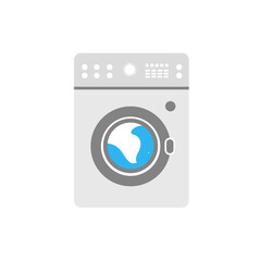 Washing Machine Icon Flat vector illustration.