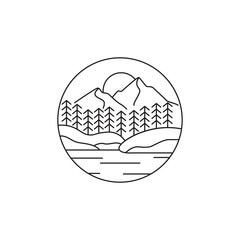 holiday outdoor icon logo design vector