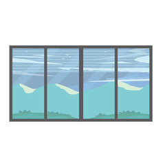 window with a view. vector illustrations.