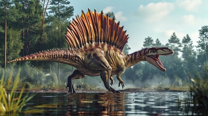 Spinosaurus in its natural habitat - obrazy, fototapety, plakaty