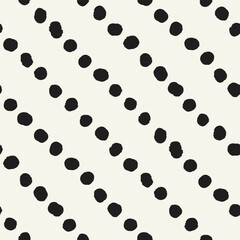 Vector seamless hand-painted ink pattern. Abstract decorative background. Stylish monochrome hand-drawn texture.