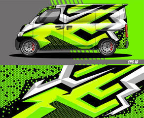 Car decal design vector. Graphic abstract stripe racing background kit designs for wrap vehicle, race car, rally, adventure and livery.
