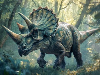 Fototapeta premium Triceratops in its natural habitat