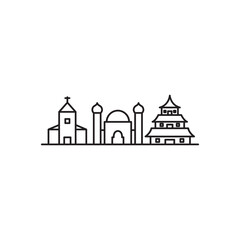 religion building tolerance icon logo design vector