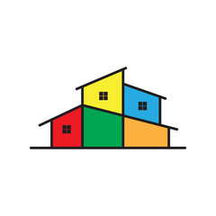 minimalist house modern icon logo design vector