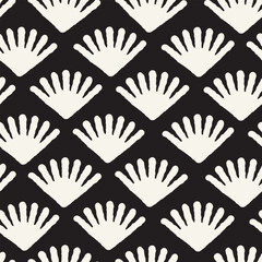 Vector seamless hand-painted ink pattern. Abstract decorative background. Stylish monochrome hand-drawn texture.