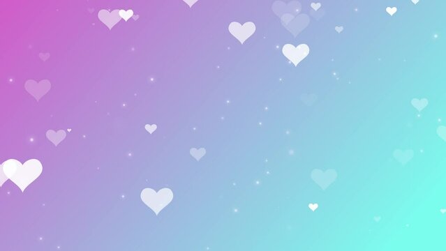 loop heart background valentine's day, pink gradient, heart shaped balloons, 