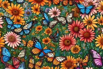 pattern with flowers generated by AI technology