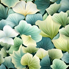green ginkgo leaves illustration background 