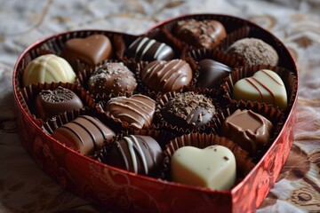 Valentine's Day chocolate heart-shaped box