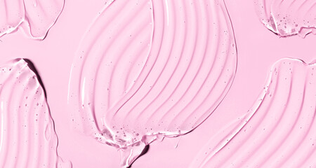 texture gel serum on pink background