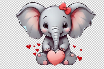 Obraz premium elephant with a heart