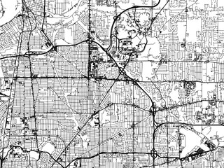 Vector road map of the city of  Amherst  New York in the United States of America with black roads on a white background.