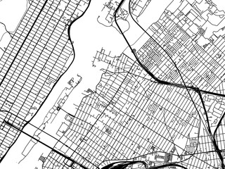 Vector road map of the city of  Astoria  New York in the United States of America with black roads on a white background.