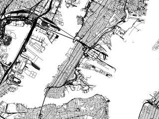 Vector road map of the city of  Bayonne  New jersey in the United States of America with black roads on a white background.