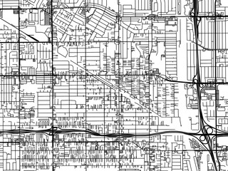 Vector road map of the city of  Bellflower  California in the United States of America with black roads on a white background.