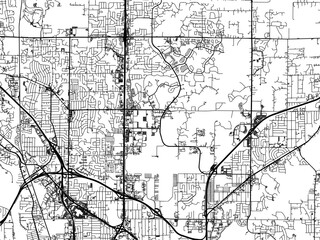 Obraz premium Vector road map of the city of Blaine Minnesota in the United States of America with black roads on a white background.