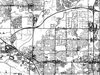 Vector road map of the city of  Broomfield  Colorado in the United States of America with black roads on a white background.