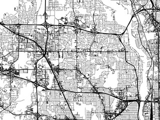 Vector road map of the city of  Brooklyn Park  Minnesota in the United States of America with black roads on a white background.