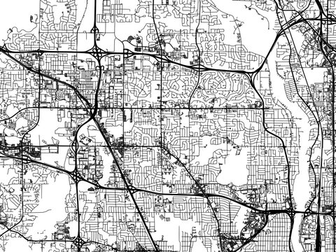 Vector road map of the city of  Brooklyn Park  Minnesota in the United States of America with black roads on a white background.