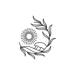 outdoor traveling icon logo design vector