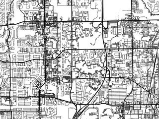 Vector road map of the city of  Coconut Creek  Florida in the United States of America with black roads on a white background.