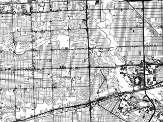 Obraz premium Vector road map of the city of Dearborn Heights Michigan in the United States of America with black roads on a white background.