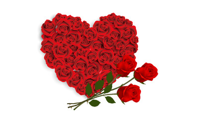 heart of roses, Love Heart, red rose