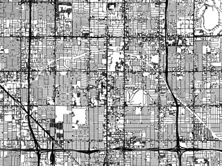 Vector road map of the city of  Encanto  Arizona in the United States of America with black roads on a white background.
