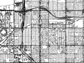 Vector road map of the city of  Hawthorne  California in the United States of America with black roads on a white background.
