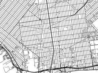 Vector road map of the city of  Gravesend  New York in the United States of America with black roads on a white background.