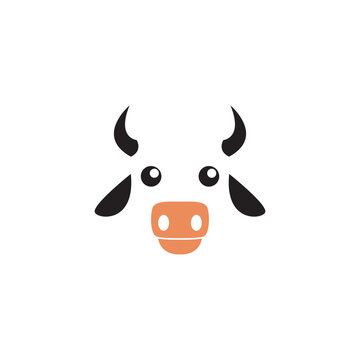 cow cute mascot icon logo design vector