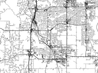 Vector road map of the city of  Lakeville  Minnesota in the United States of America with black roads on a white background.