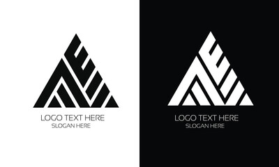 mountain logo design, triangle logo , three shape logo , minimal logo for business and corporate identity