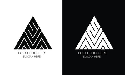 mountain logo design, triangle logo , three shape logo , minimal logo for business and corporate identity