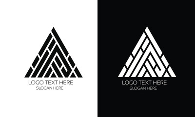 mountain logo design, triangle logo , three shape logo , minimal logo for business and corporate identity